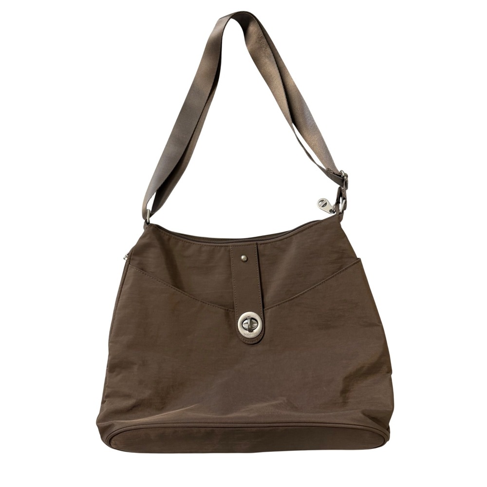 Baggallini Womens Everywhere Crossbody Bag Brown Nylon Travel Shoulder Purse